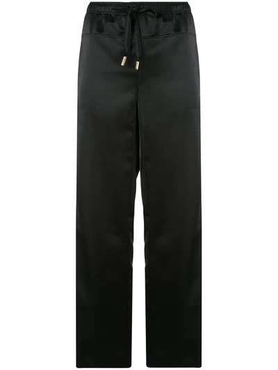 Cedric Charlier Drawstring Wide-leg Trousers In Black