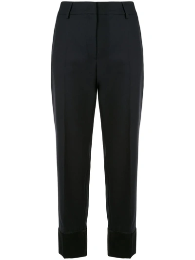 Cedric Charlier Wide-cuff Straight Trousers In Blue