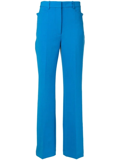 Victoria Beckham Tailored High Waisted Trousers In Blue