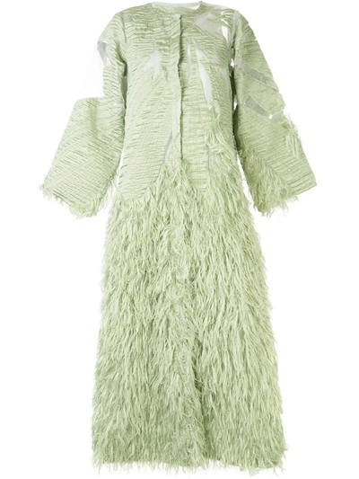 Bambah Lily Feather Kaftan In Green