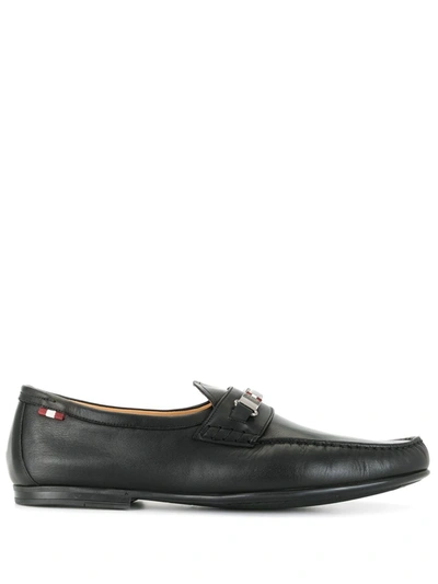 Bally Logo-plaque Loafers In Black