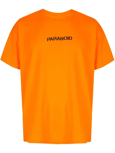 Anti Social Social Club Paranoid Print T-shirt In Orange