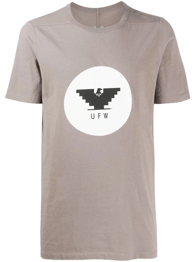 Rick Owens Short Sleeve Logo T-shirt In Grey