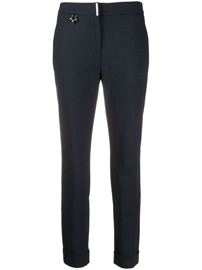 Lorena Antoniazzi Star-charm Tapered Trousers In Blue