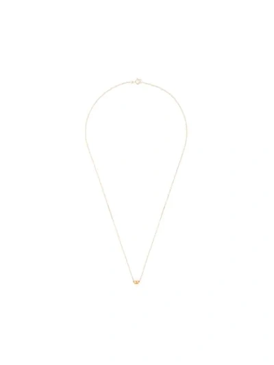 Natalie Marie 9kt Yellow Gold Quartz Tiny Half Moon Pendant Necklace