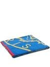 Kenzo Logo Print Beach Towel In Blue