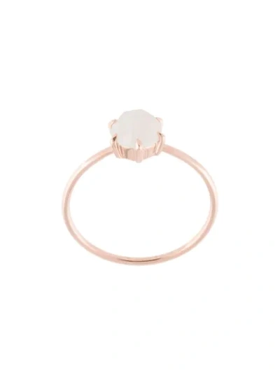 Natalie Marie 9kt Rose Gold Moonstone Rose Cut Ring