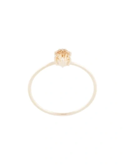 Natalie Marie 9kt Yellow Gold Quartz Tiny Rose Cut Ring