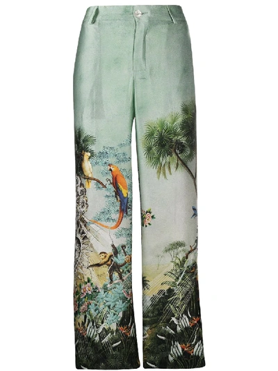 F.r.s For Restless Sleepers Cropped Tropical Print Trousers In Green