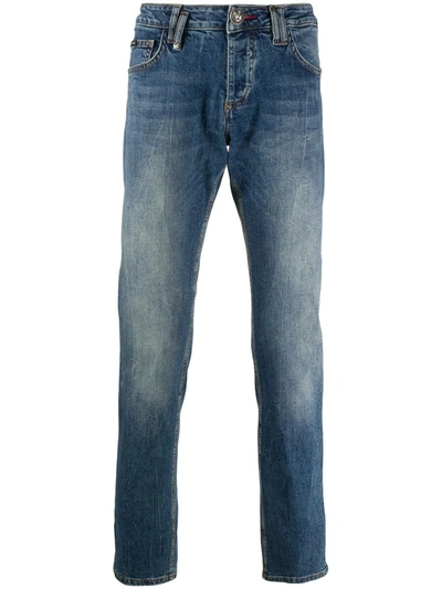 Philipp Plein Supreme Straight Leg Jeans In Blue