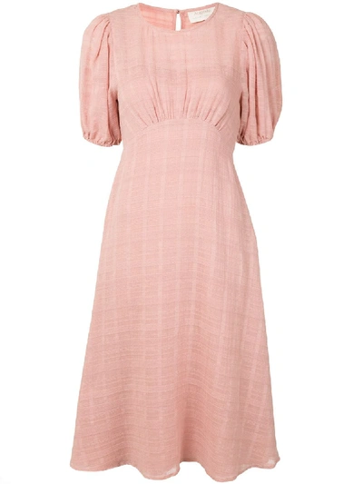 Auguste Pia Checked Empire-line Midi Dress In Pink