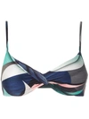 Lygia & Nanny Cassis Printed Bikini Top In Blue