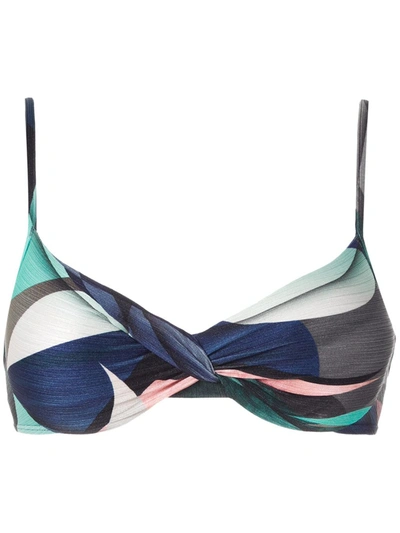 Lygia & Nanny Cassis Printed Bikini Top In Blue