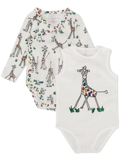 Stella Mccartney Babies' Giraffe Print Body In White