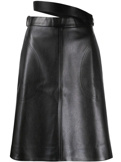Peter Do Leather Look Midi Skirt In Black