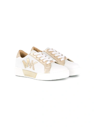 Michael Kors Kids' Metallic Mk Low-top Trainers In White