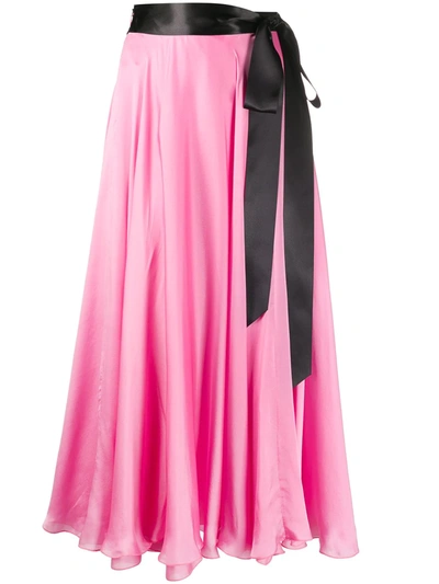 Alexandre Vauthier Tie-fastening Pleated Skirt In Pink