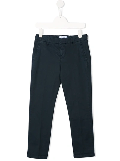 Dondup Kids' Straight-leg Chino Trousers In Blue