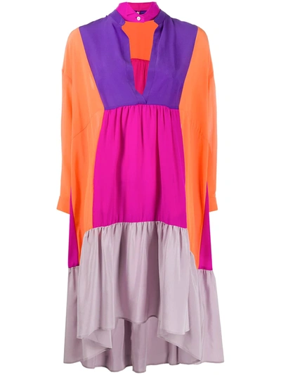 Jejia Colour-block Tunic Dress In Orange