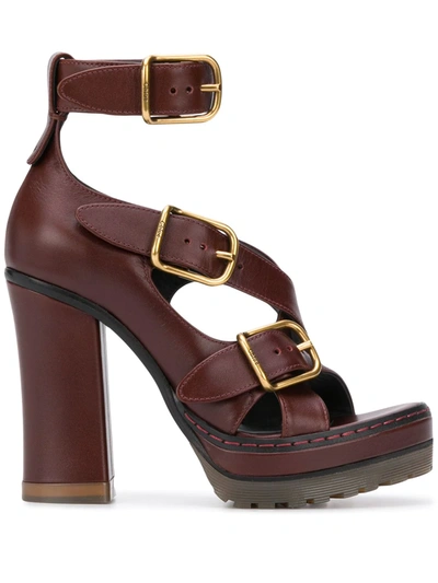 Chloé Daisy 120mm Platform Sandals In Brown