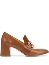 Madison.maison Perla Block Heel Loafers In Brown