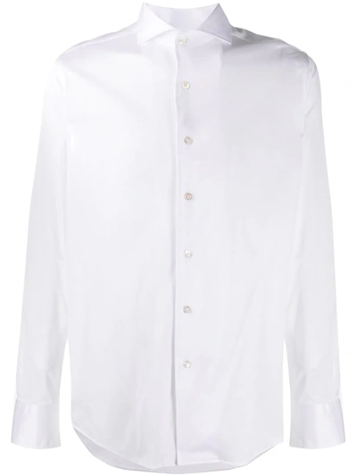 Canali Spread-collar Shirt In White