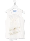 Mi Mi Sol Kids' Embroidered Sleeveless Top In Neutrals