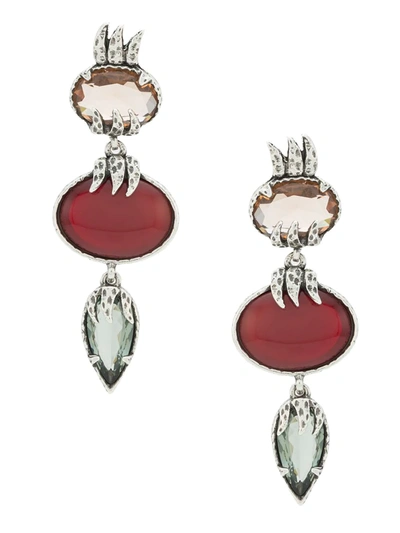 Camila Klein Stone Embellished Earrings In Silver
