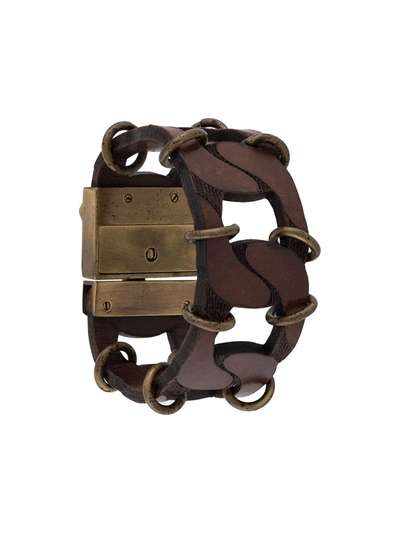 Pre-owned Gianfranco Ferre 2000s Chain Link Bracelet In Brown