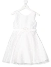 Abel & Lula Kids' Polka-dot Tulle Flared Dress In White