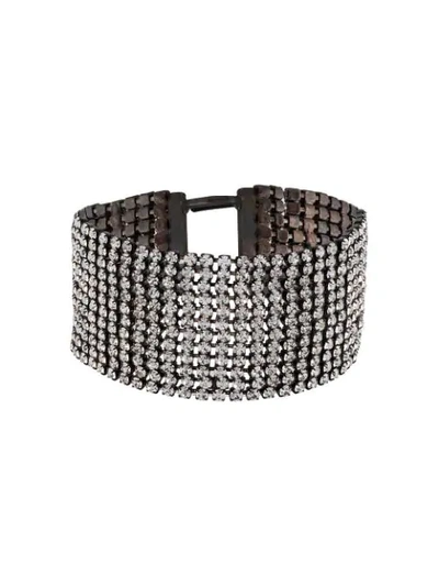 Pre-owned Gianfranco Ferre 2000s Embellished Choker Necklace In Brown