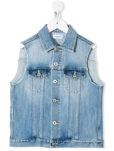 Dondup Kids' Denim Waistcoat In Blue