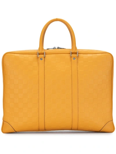 Pre-owned Louis Vuitton 2013  Porte Documents Voyage Briefcase In Orange