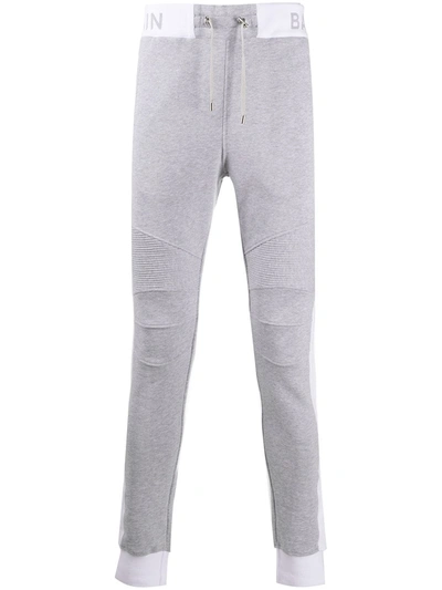 Balmain Slim-fit Track Pants In Grey