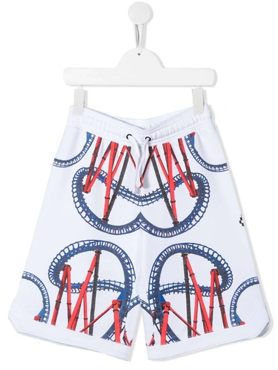 Marcelo Burlon County Of Milan Kids' Rollercoaster Print Track Shorts In White