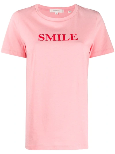 Chinti & Parker Smile Print T-shirt In Pink