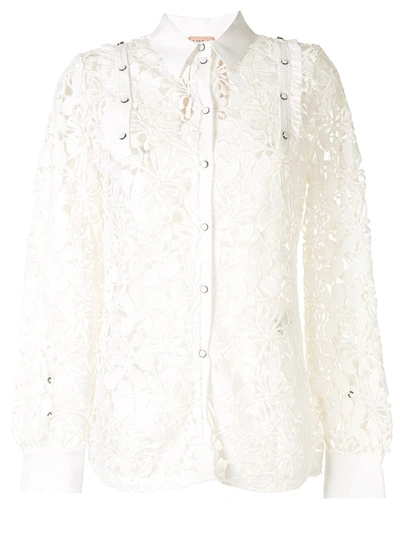 N°21 Lace Panel Shirt In White