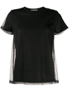 Moncler Mesh Overlay T-shirt In Black
