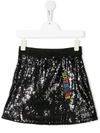 Alberta Ferretti Kids' 'love Is Love' Sequin Skirt In Black