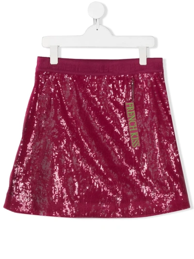 Alberta Ferretti Teen 'french Kiss' Sequin Skirt In Pink