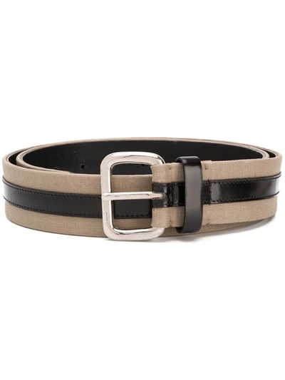 Pre-owned Gianfranco Ferre 1990 Two-tone Buckle Belt In Brown