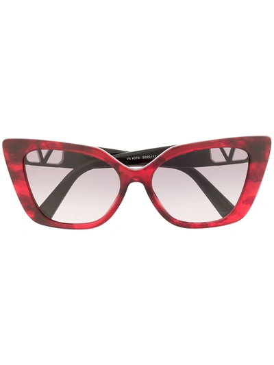 Valentino Garavani Vlogo Cat-eye Sunglasses In Red