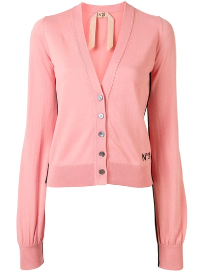 N°21 Logo Embroidered Cardigan In Pink