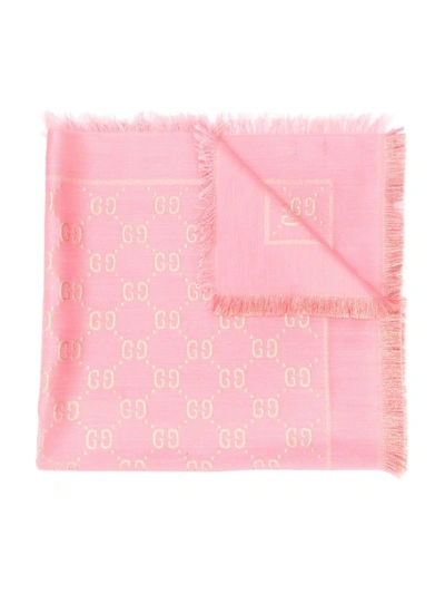 Gucci Kids' Gg Monogram Scarf In Pink