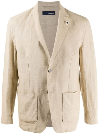 Lardini Fitted Single Breasted Blazer In Neutrals