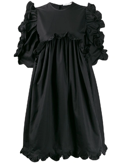 Cecilie Bahnsen Ruffle-trimmed Empire-line Dress In Black