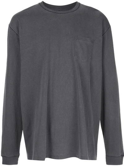 John Elliott Chest Pocket Long-sleeve Top In Grey