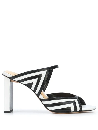 Alexandre Birman Geometric Pattern Mules In White