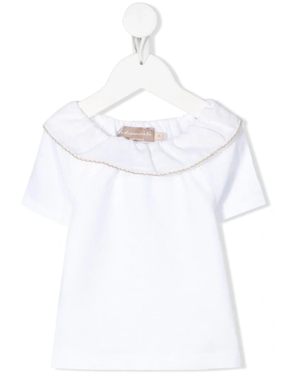 La Stupenderia Babies' Ruffle-trimmed Top In White