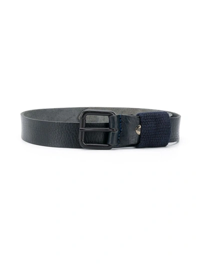 Paolo Pecora Kids' Cracked-effect Leather Belt In Blue